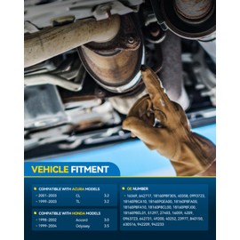 PHILTOP High Flow Catalytic Converter Kit Fit for 1999-2004 Odyssey 3.5L, 1998-2002 Accord 3.0L, 1999-2003 TL/CL 3.2L Stainless Steel Catalytic Converter OE 16369(EPA Compliant)