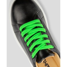 Mumka Shoes Length 120 cm - Durable and Elastic Shoelaces - for Everyday Use Colourful, Green Fluorescent, 120 EU, Fluorescent green