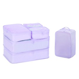6 Set Packing cubes for Travel, Luggage Organizer Bags, Packing Cubes for Suitcases, Travel Essentials for Carry on, Mesh Storage Bag Organizer with Shoe Bag (purple)