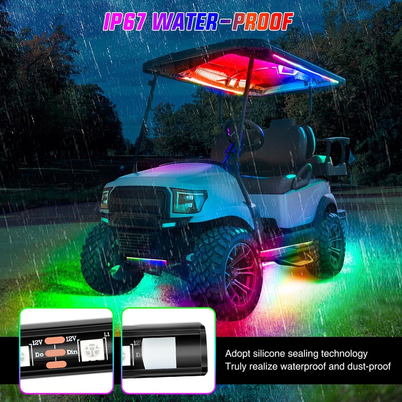 Nilight 6PCS Golf Cart Underbody Light Kit with Canopy Lights