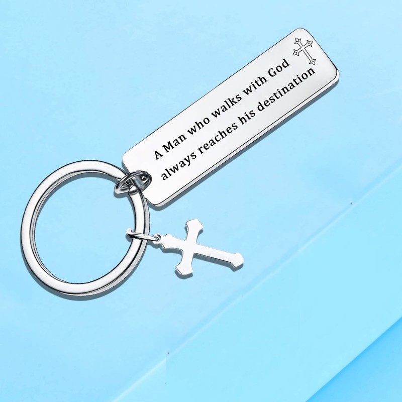 malyunin Christian Gift Keychain For Men Religious Gift Bible Verse