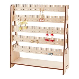 PandaHall Wooden Earring Holder, 5-Tier Jewellery Stand, Earring Holder, Stud Earrings, Display Jewellery Holder, Jewellery Tower, Earring Stand, Organiser, Stud Holder for Stud Earrings, Bracelets,