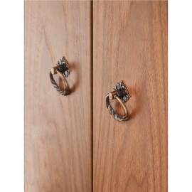 Pack of 8 Zinc Alloy Retro Cabinet Handles, Vintage Furniture Handles, Drawer Handles Rings, with Screws, for Kitchen, Cabinet, Cabinet, Dressing Tables (Bronze)