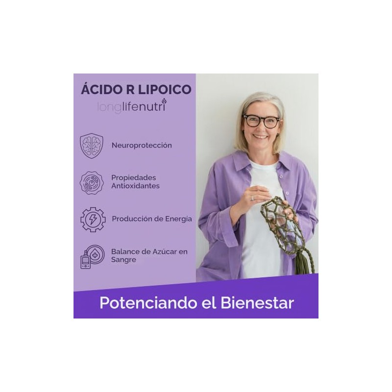 Longlifenutri ?cido R-alfa Lipoico Estabilizado 300 Mg: