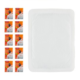 Relaxdays Reaxdays Cerotti Riscaldanti Schiena, Set da 10 Scalda Corpo, Collo e Spalle, Patch Termici Caldi Fino a 12 Ore, Bianco, Tessuto Non Tessuto