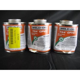 Weld On (3) Weld On 724 CPVC Pipe Cement Pint 16oz cans Med Set Heavy Bodied Gray 14184