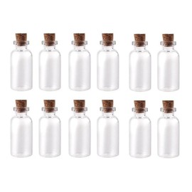 12PCS 5ml Mini Glass Bottles Jars Vials Case Container with Cork Stoppers for Message Weddings Wish Jewelry Party Favors