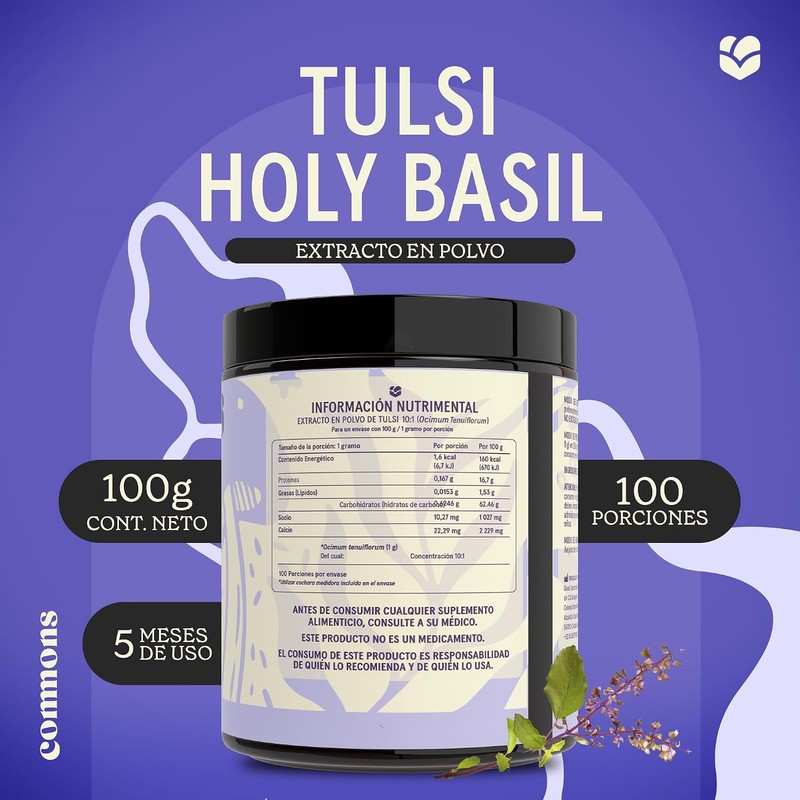 COMMONS Hongos Adaptógenos Kit Calma Reishi y Tulsi Extracto Puro