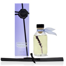 LOVSPA Lavender & Black Amber Scented Sticks Reed Diffuser Oil Gift Set with Scented Sticks - Relaxing Blend of Parisian Lavender, Rustic Amber and Vanilla Tonka Bean Essential Oils