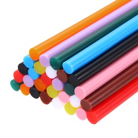 sourcing map 30pcs Full Size Hot Glue Gun Sticks 4-inch x 0.28-inch High Sticky Large Hot Glue Sticks, Black,White,Bright Red,Brown,Purple,Yellow,Sky Blue,Orange,Pink,Deep Green