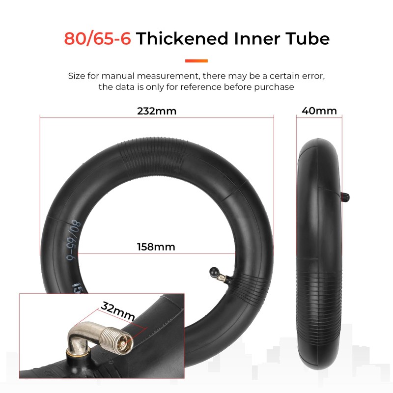 LUCK4U (2-Pack) 80/65-6 10x2.5 Inner Tube Replacement with 90 Degree