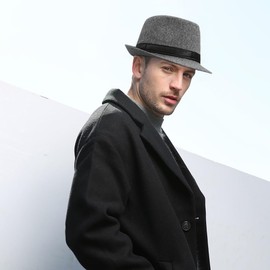 YeeHeen Fedoras Hat for Men Vintage Gentleman Panama Hat Trilby Jazz Hats Grey