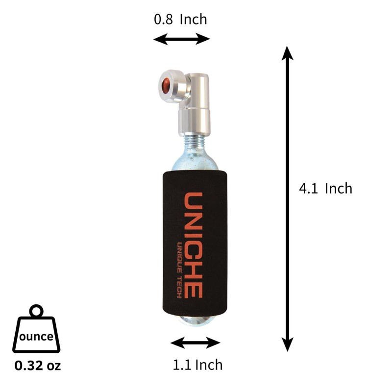 UNICHE Sprint CO2 Bike Tyre Inflator with Push-To-Inflate Design [Silver]