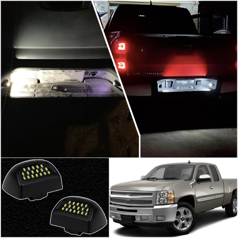 KEEGTBOX Full LED License Plate Light Tag Lamp Assembly Compatible