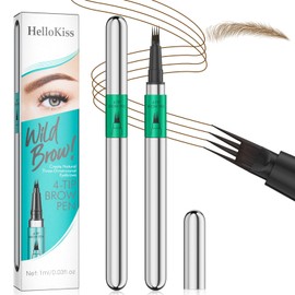 Liekadijiae Microblading Augenbrauenstift, Wasserfester Augenbrauenstift mit 4-Spitzen-Flüssigbrowpen für Natürlich Aussehende, Bürstenkopf mit vier Krallen Microblading