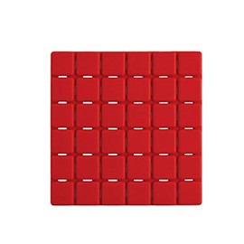 MSV Premium Shower Mat Bath Mat Non-Slip Pads – Pack of 6 – Antibacterial Non-Slip with Suction Cups – Red – Approx. 13 x 13 cm – Scented of Roses – Washable at 60 °C