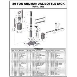 JIAD 20 or 22 Ton 5302 Mrk Air/Hydraulic Bottle Replacement Seal Kit, Suitable for Major Repairs and Replacement Kits for 20 Ton Pneumatic Air/Hydraulic Bottle Jacks