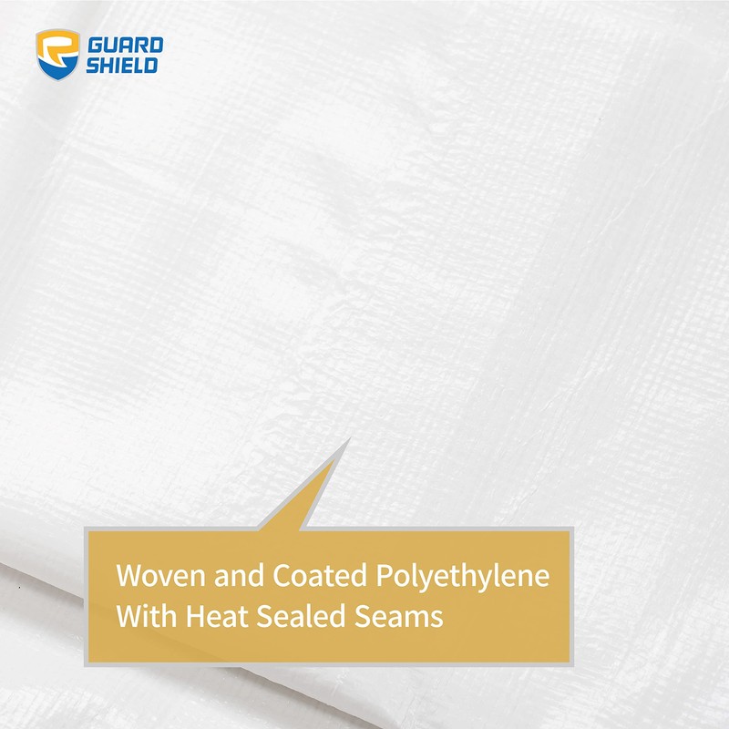 GUARD SHIELD Tarp White 9x12 Feet Multi Purpose Waterproof Poly