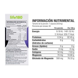 Life180 Glicinato de Magnesio con 60 Cápsulas | Suplemento Alimenticio para Relajación Profunda y Calma Mental
