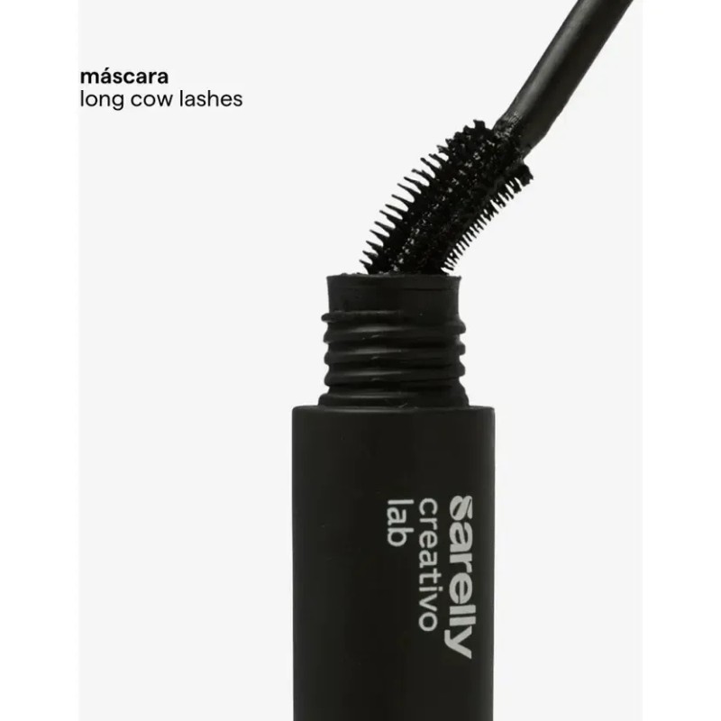 Máscara de Pestañas Sarelly Long Cow Lashes Negra con Pantenol