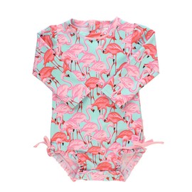 Fab Flamingo One Piece Rash Guard - 12-18m