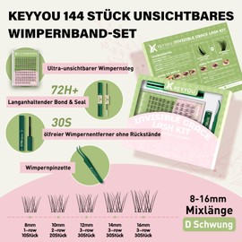 KEYYOU LASH Fairy Venus Lash Clusters Kit Manga Eyelash Extension D Curl 120 Pieces Wispy Natural Invisible Band Eyelash Kit