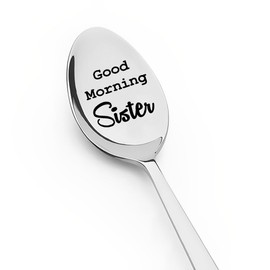 Good Morning Sister Spoon for Women Girls Little Big Sister Christmas Birthday Gift from Brother Sister in Law Soul Sister Coffee Tea Spoons Friendship Gifts for Sisters Bestie Friends Female