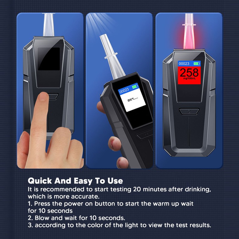 Alcohol Tester Portable Pocket Alcohol Tester with Digital TFT Color