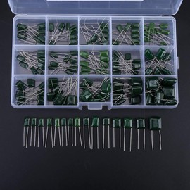 150 Pieces 100V 15 Value Film Capacitor Set 0.33nF-470nF Assorted Capacitor Kit 100V Polyester Capacitor Pack Electronic Components Capacitors Assortment Kit Box Tolerance 5%