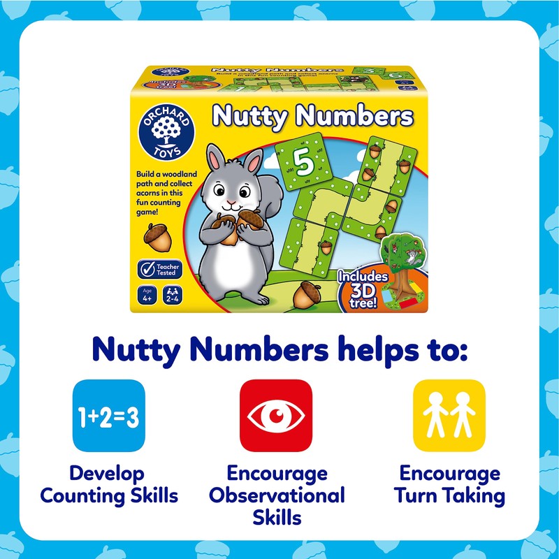 Orchard Toys Nutty Numbers Game, Educational Number and Counting Game,