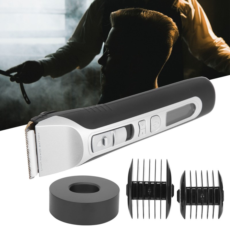 Men Electric Hair Clipper Cutter LCD Display Guide Combs Hair