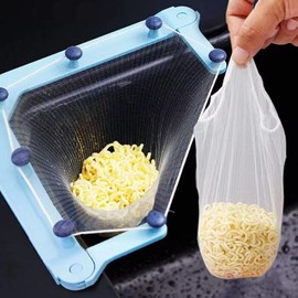 Multipurpose Sink Strainer, Foldable Triangle Sink Strainer with Filter Bag, Corner Sink Strainer for Kitchen Sink (1 Holder + 50 Filter Bags)