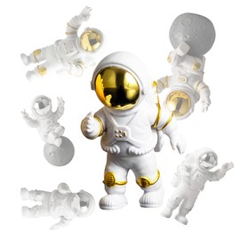 WINUSD Gold Astronaut Statue Figurine Astronaut Decor for Room Office Home Music Table Gift (Spacewalk (Only One Gold))