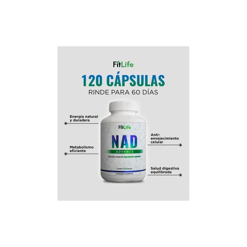 Fitlife Nad+ | Nr (nicotinamida Ribosa) | 2 Meses 120