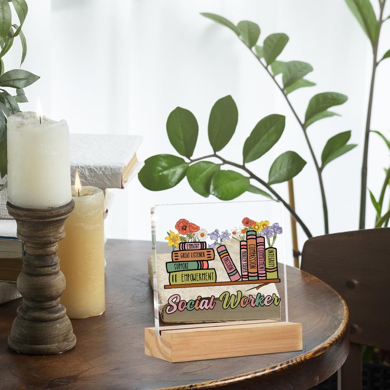 Social Worker Appreciation Gift Social Worker Clear Desk Decorative Sign