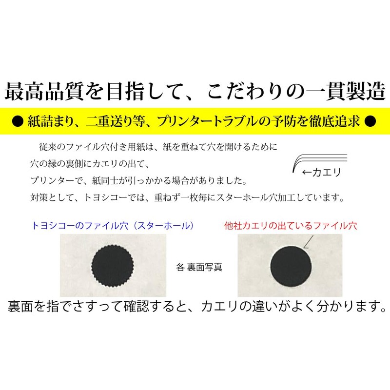 Receipt Paper, A4, 4 Sides with Reception (with Blue Holes),
