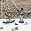 com-four® 2 x Decorative Wooden Lighthouses for Bathroom and Living