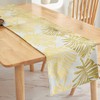 Hiro World Trade Table Runner 210cm 33cm Wide Gold Monstera