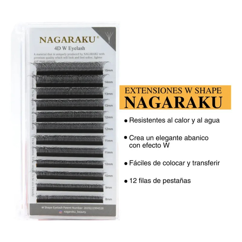 Blister Nagaraku 4d W Shape Mix 8-15mm, Extensiones Pestañas