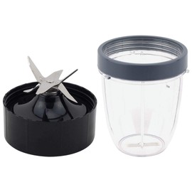 18 oz Short Cup with Lip Ring + Extractor Blade compatible with Nutribullet Lean NB-203 1200W Blender