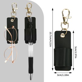 3pcs Pen Holder for Lanyard, Retractable Leather Pen Holder Clip Portable Neck Lanyard Pen Keychain Badge Pens for Nurses Courier Clerk Office Staff