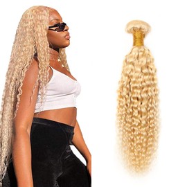 Blonde Bundles 613 Kinky Curly Bundles Brazilian Unprocessed Virgin Hair 1 Bundle 26 Inch Double Weft Blonde Curly Hair Weave