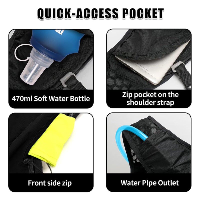 Hydration Backpack with Hydration Bladder, Running Backpack with Hydration Bladder