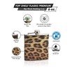 6oz Hip Flask - Leopard Pattern Print Design - Pocket