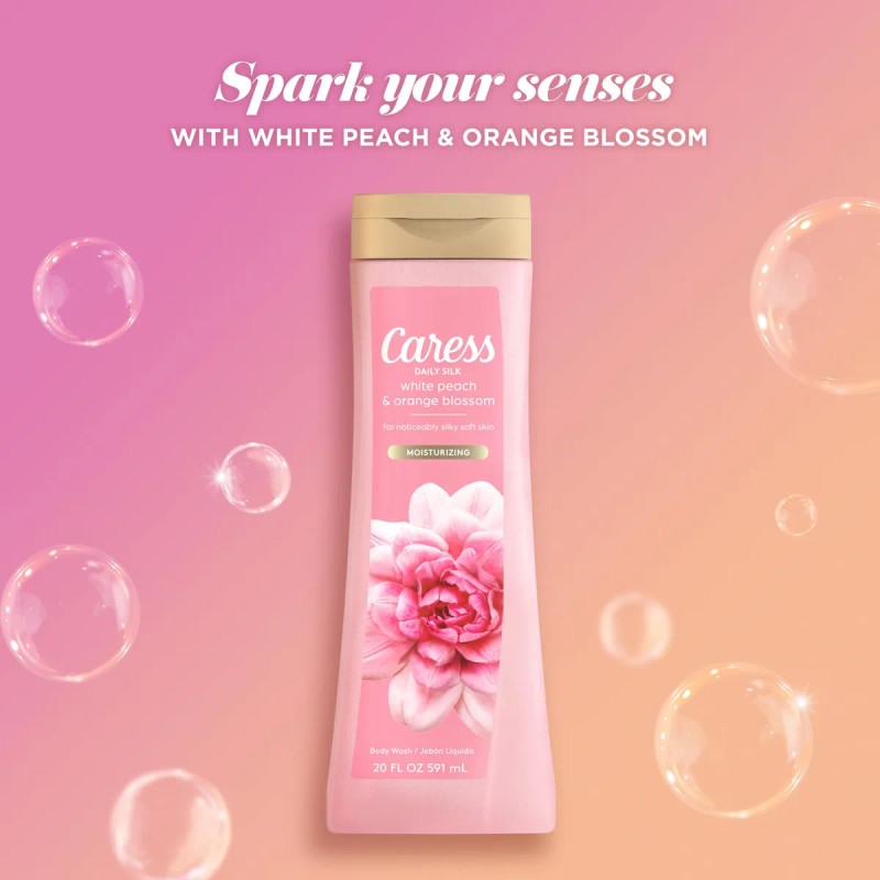 Gel De Baño Caress Daily Silk White Peach & Orange
