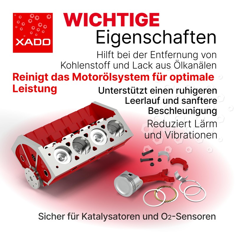 XADO RED Flush Engine Oil Flush Cleaner - Removes Carbon