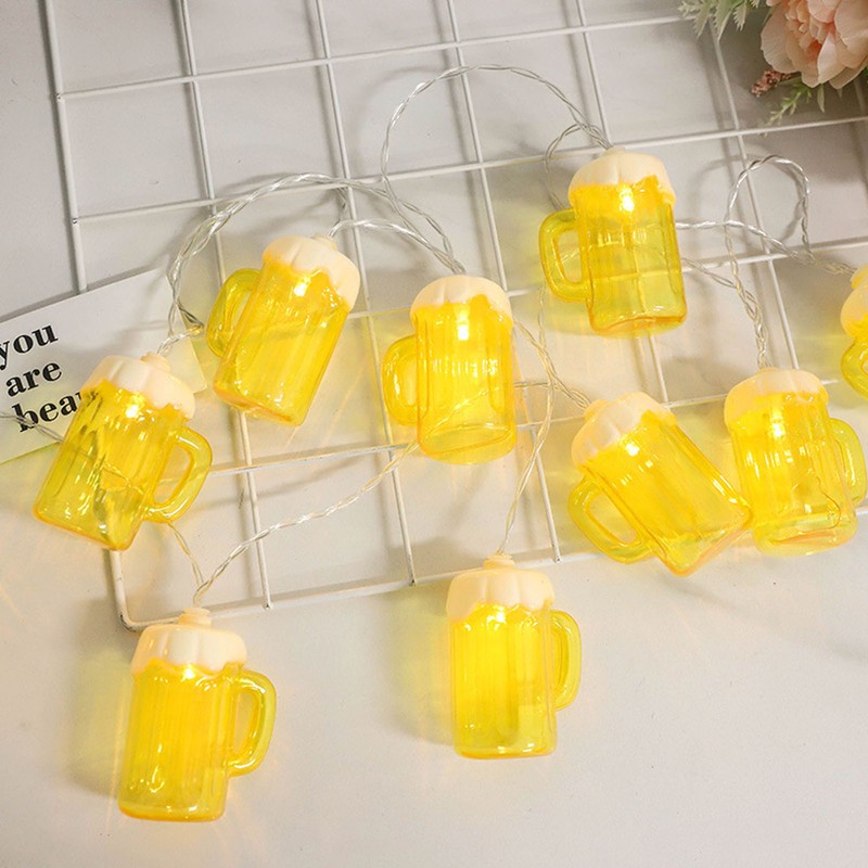 2pcs Beer String Lights 6.5ft 10LED Holiday Party Decorative String