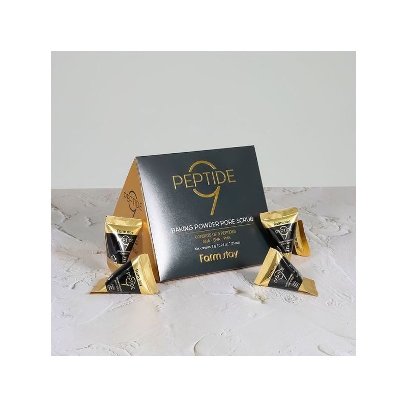 Farmstay 팜스테이 펩타이드9 베이킹파우더 포어 스크럽 7g (25개) Farmstay Peptide