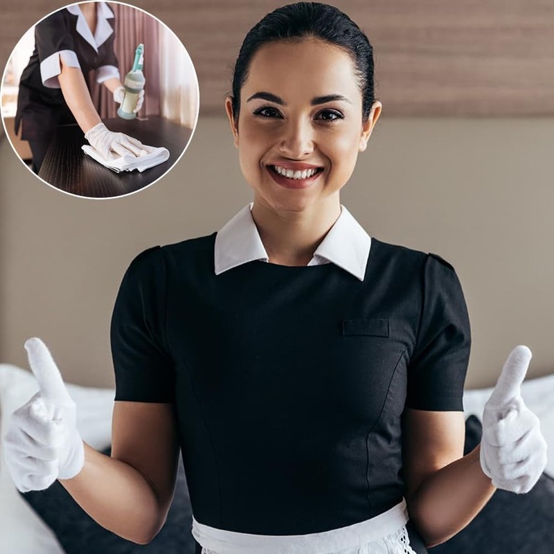 Azlanway White Cotton Gloves, 3 Pairs Reusable Soft Formal Gloves,