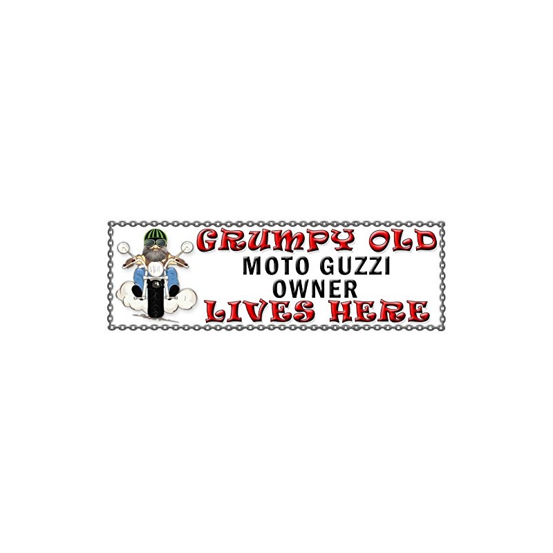 Shawprint Grumpy MOTO GUZZI Owner Lives Here metal sign/plaque funny